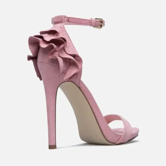 Heeled sandals soft pink color - Picture 3 of 5